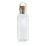 RCS recycled PET fles met bamboe deksel en handvat