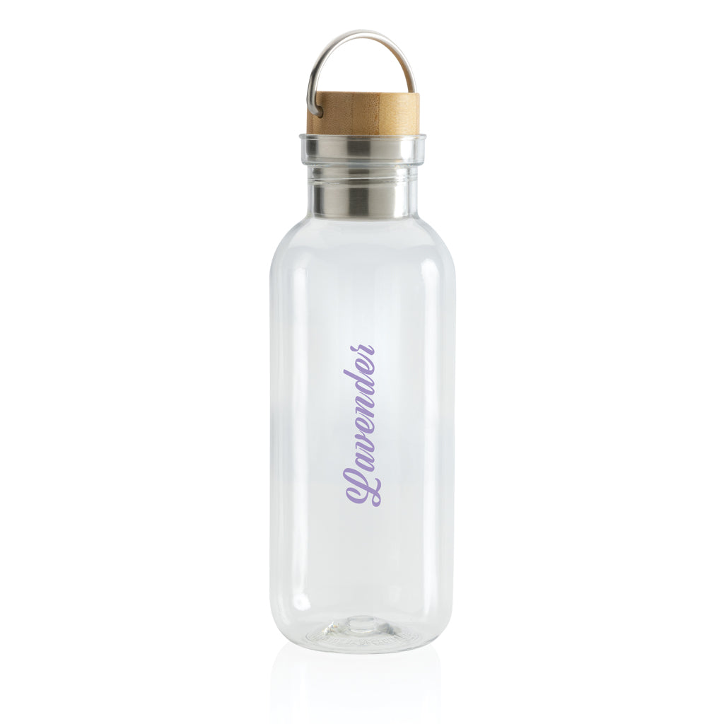 RCS recycled PET fles met bamboe deksel en handvat