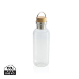 RCS recycled PET fles met bamboe deksel en handvat
