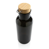 RCS recycled PET fles met bamboe deksel en handvat