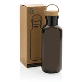 RCS recycled PET fles met bamboe deksel en handvat