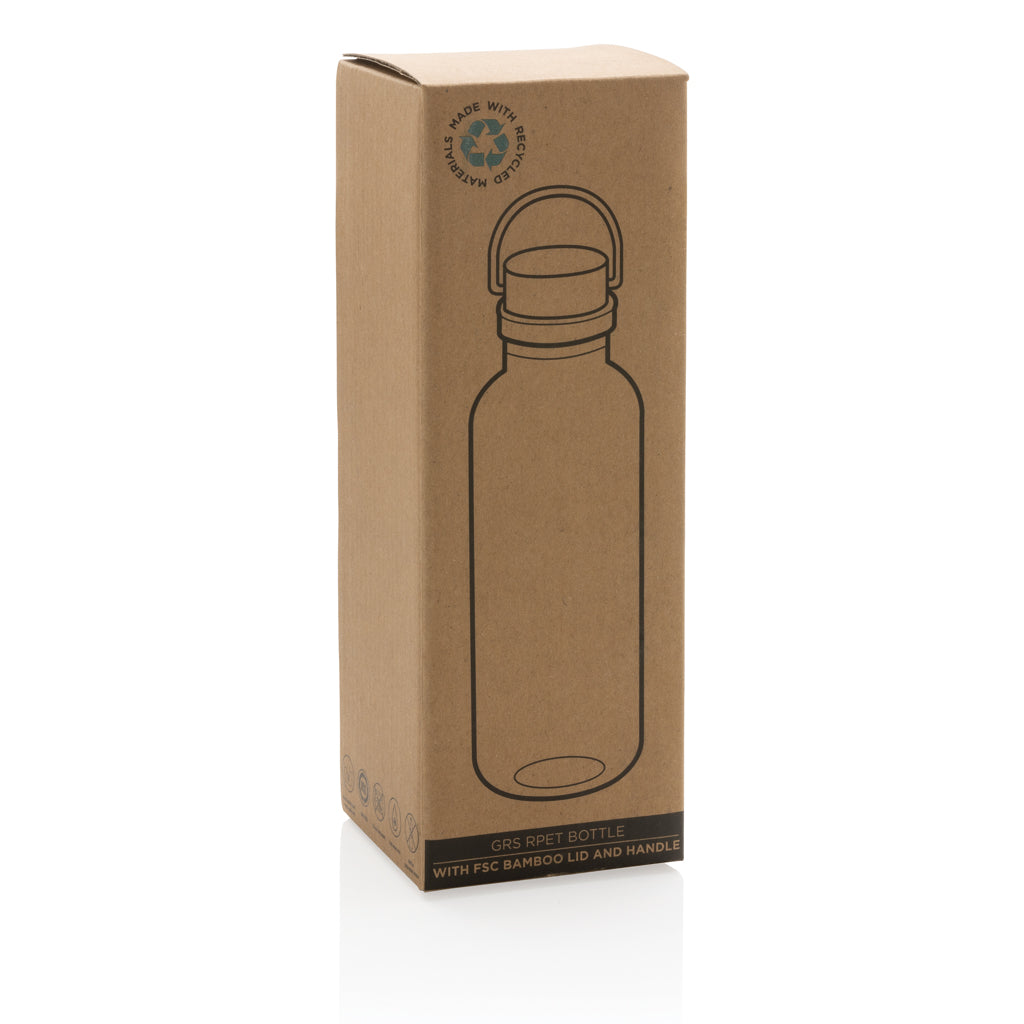 RCS recycled PET fles met bamboe deksel en handvat