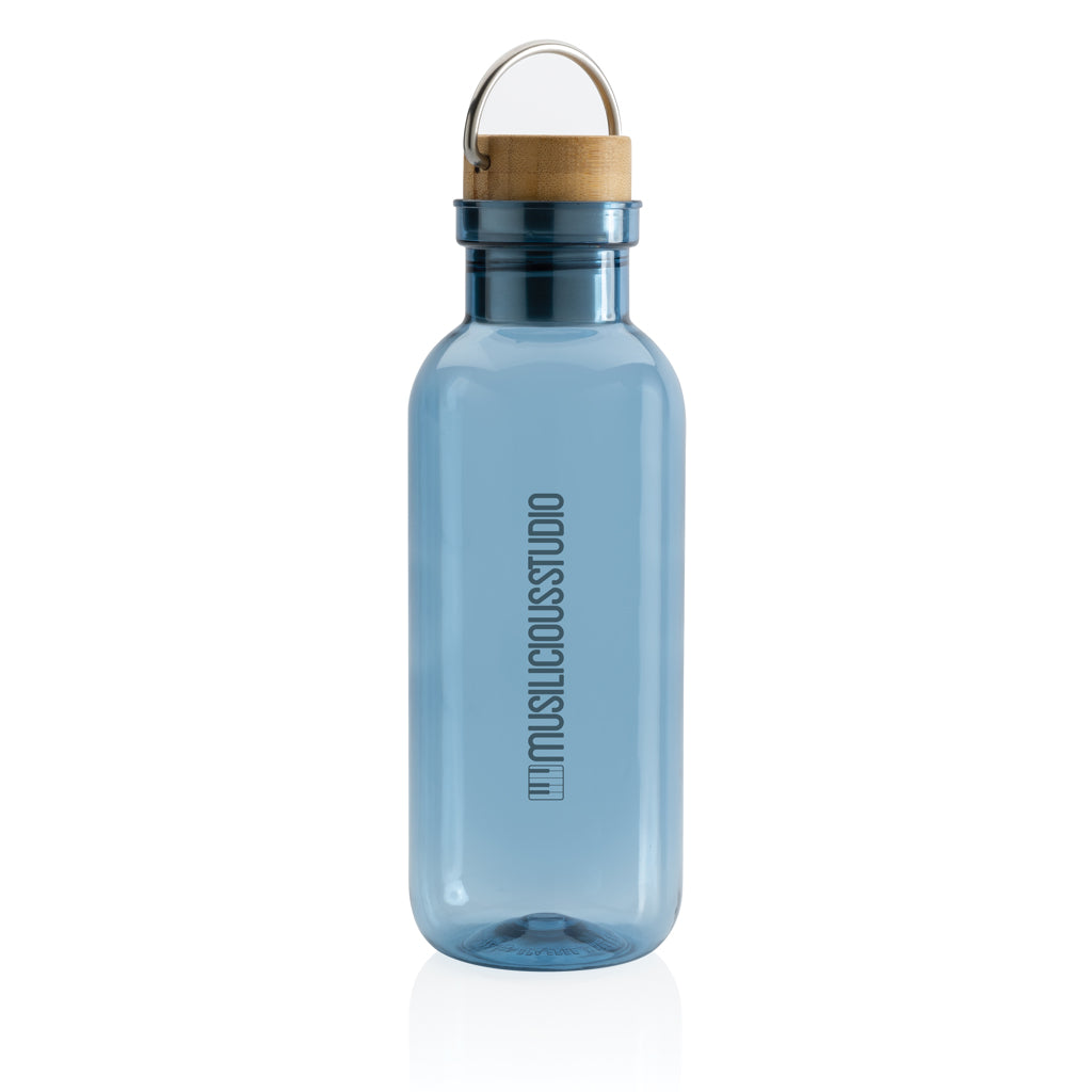 RCS recycled PET fles met bamboe deksel en handvat
