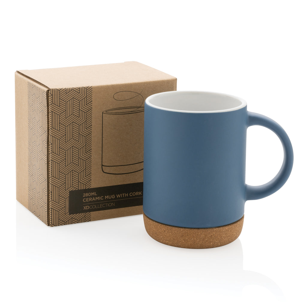 Keramische mok met kurken bodem 280 ml