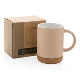 Keramische mok met kurken bodem 280 ml