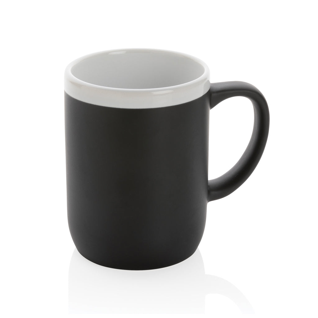 Keramische mok met witte rand 300 ml.
