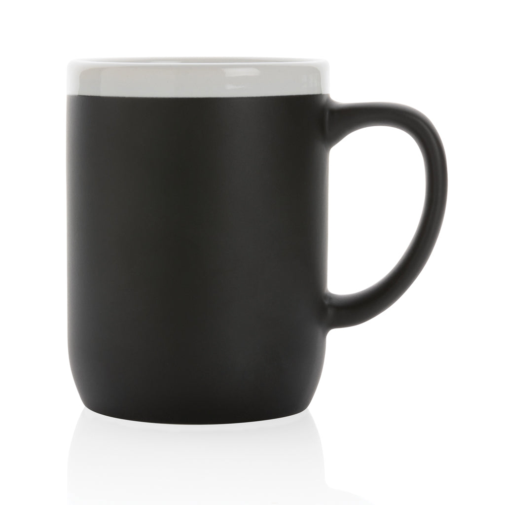 Keramische mok met witte rand 300 ml.