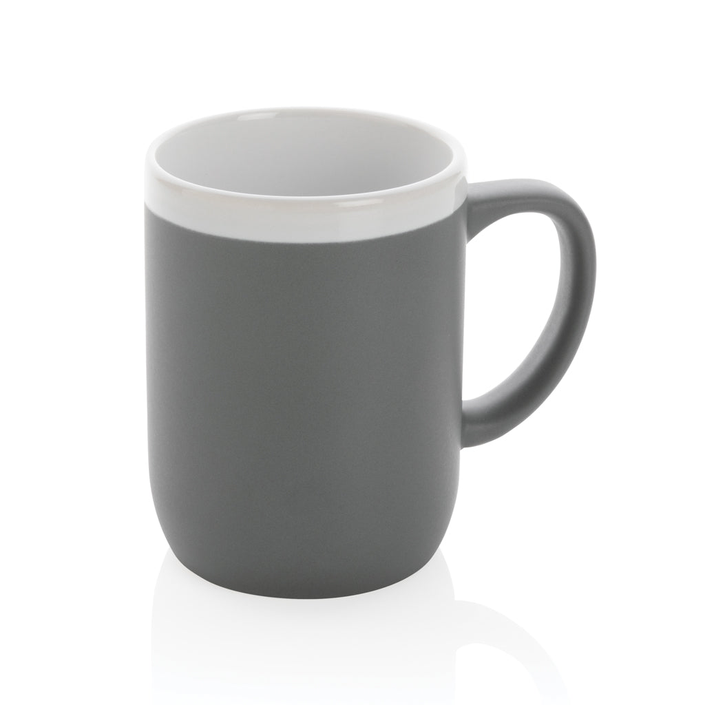 Keramische mok met witte rand 300 ml.