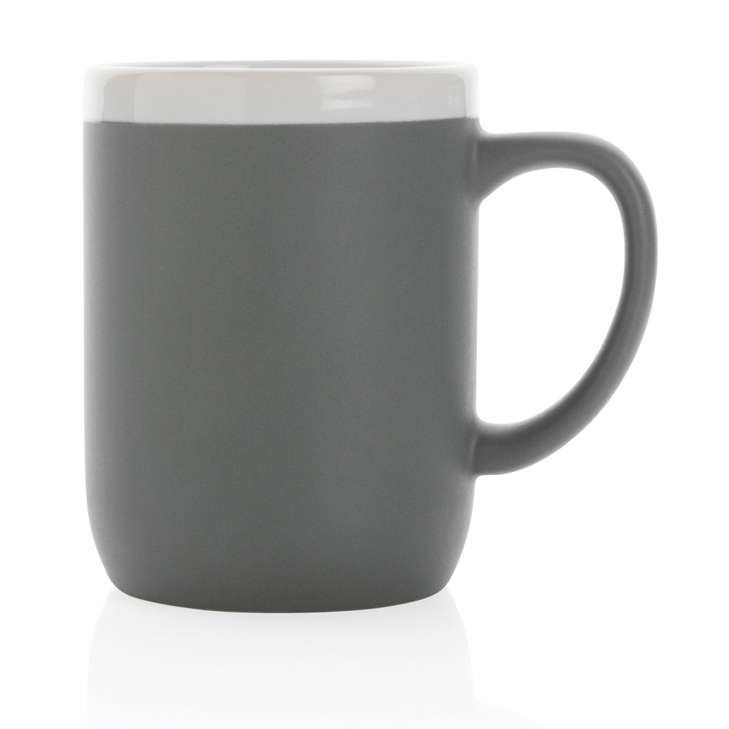 Keramische mok met witte rand 300 ml.