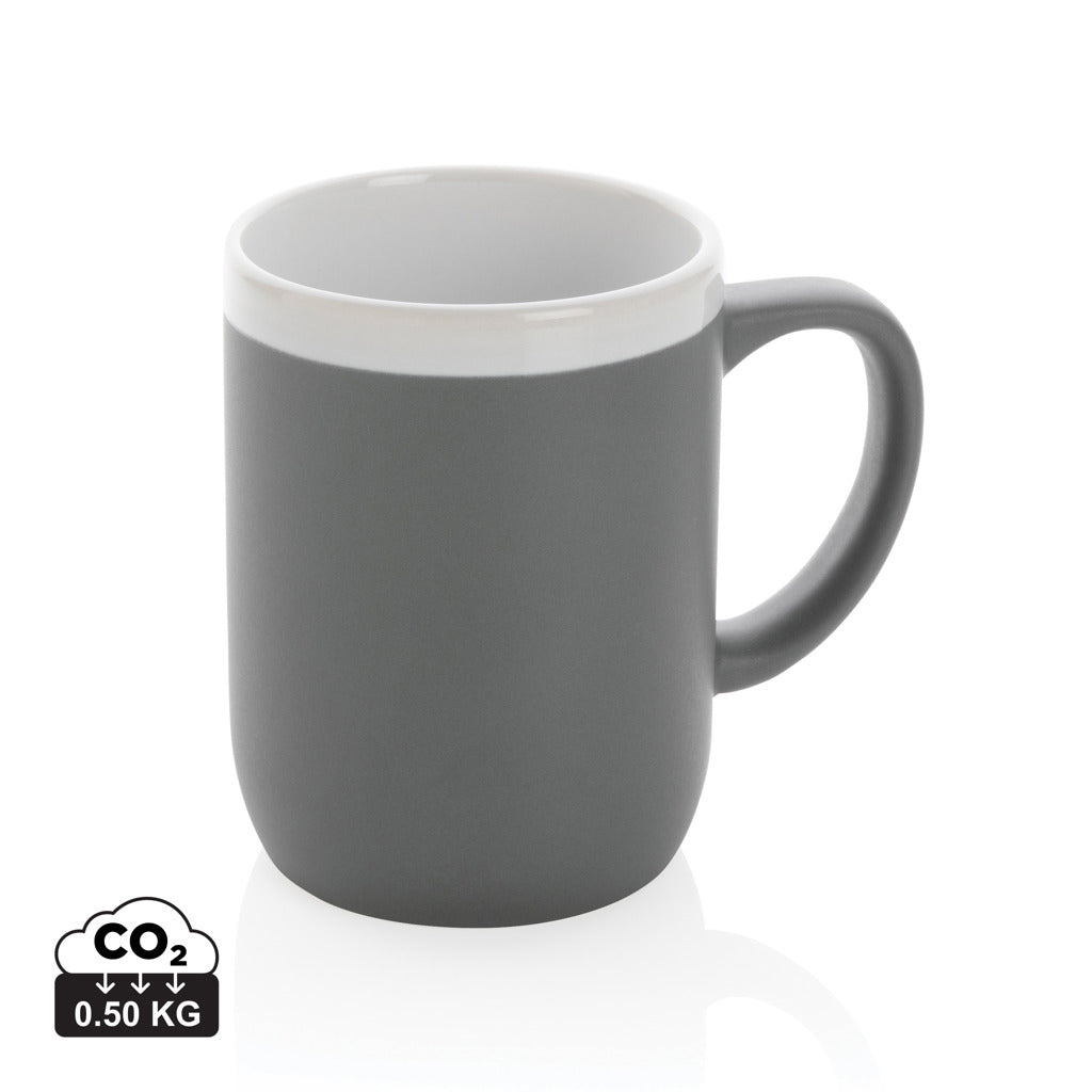 Keramische mok met witte rand 300 ml.