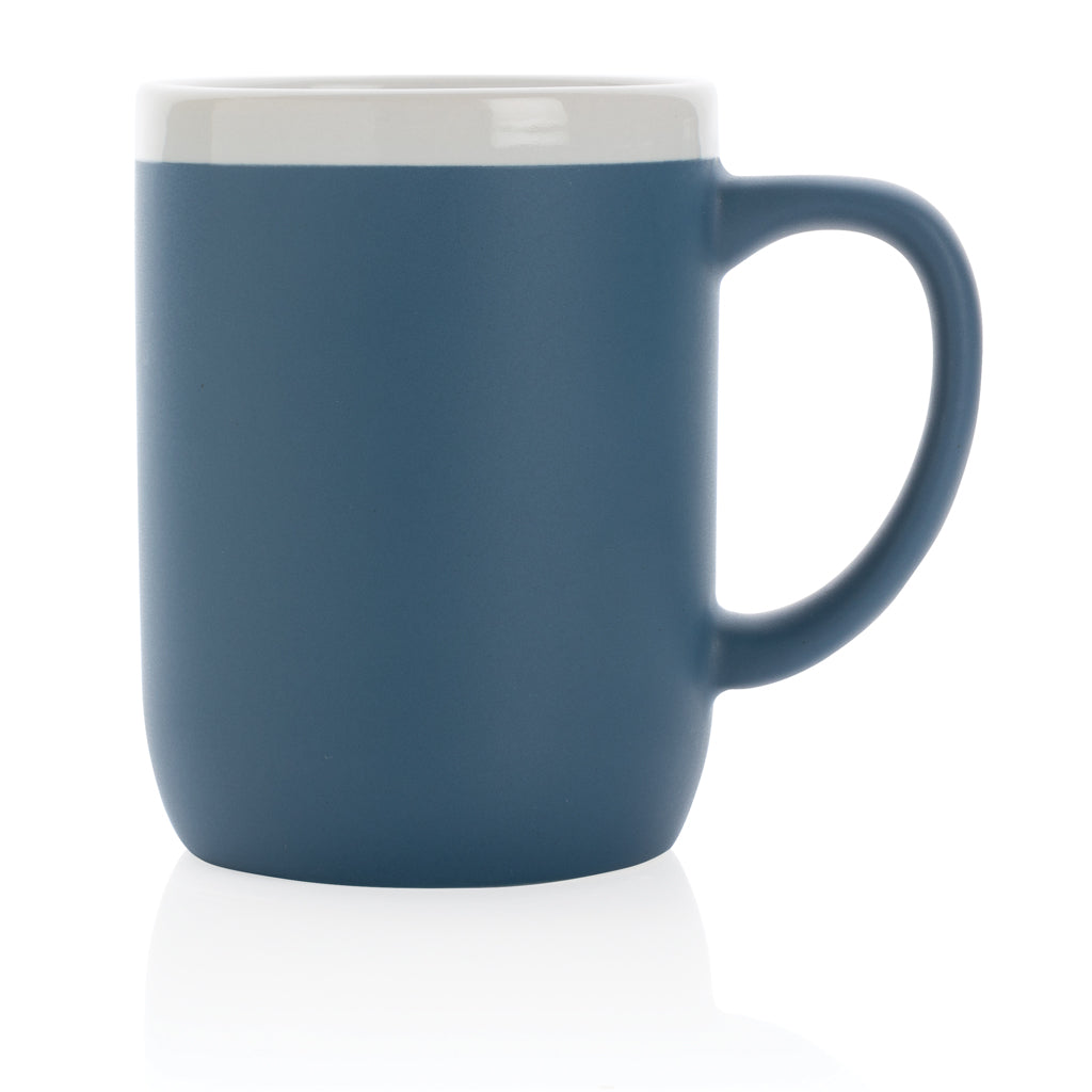 Keramische mok met witte rand 300 ml.