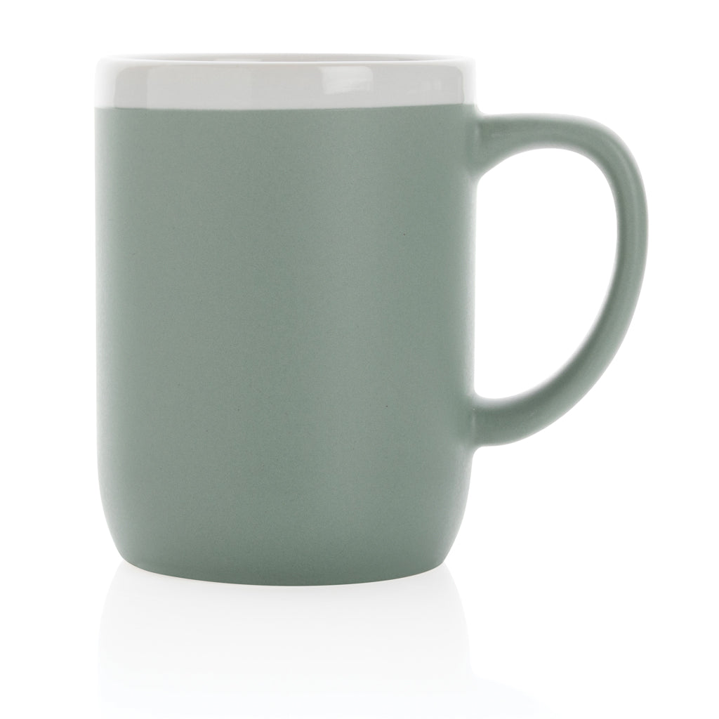 Keramische mok met witte rand 300 ml.