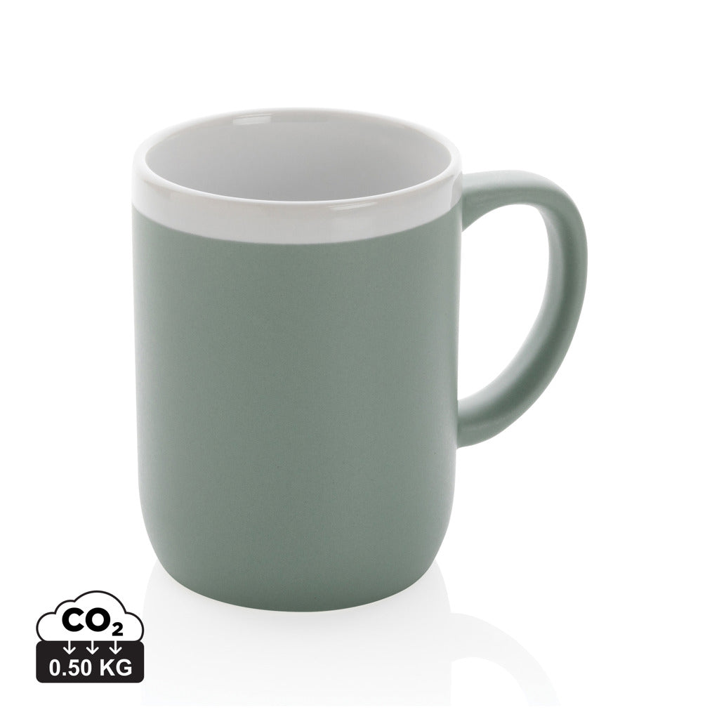 Keramische mok met witte rand 300 ml.