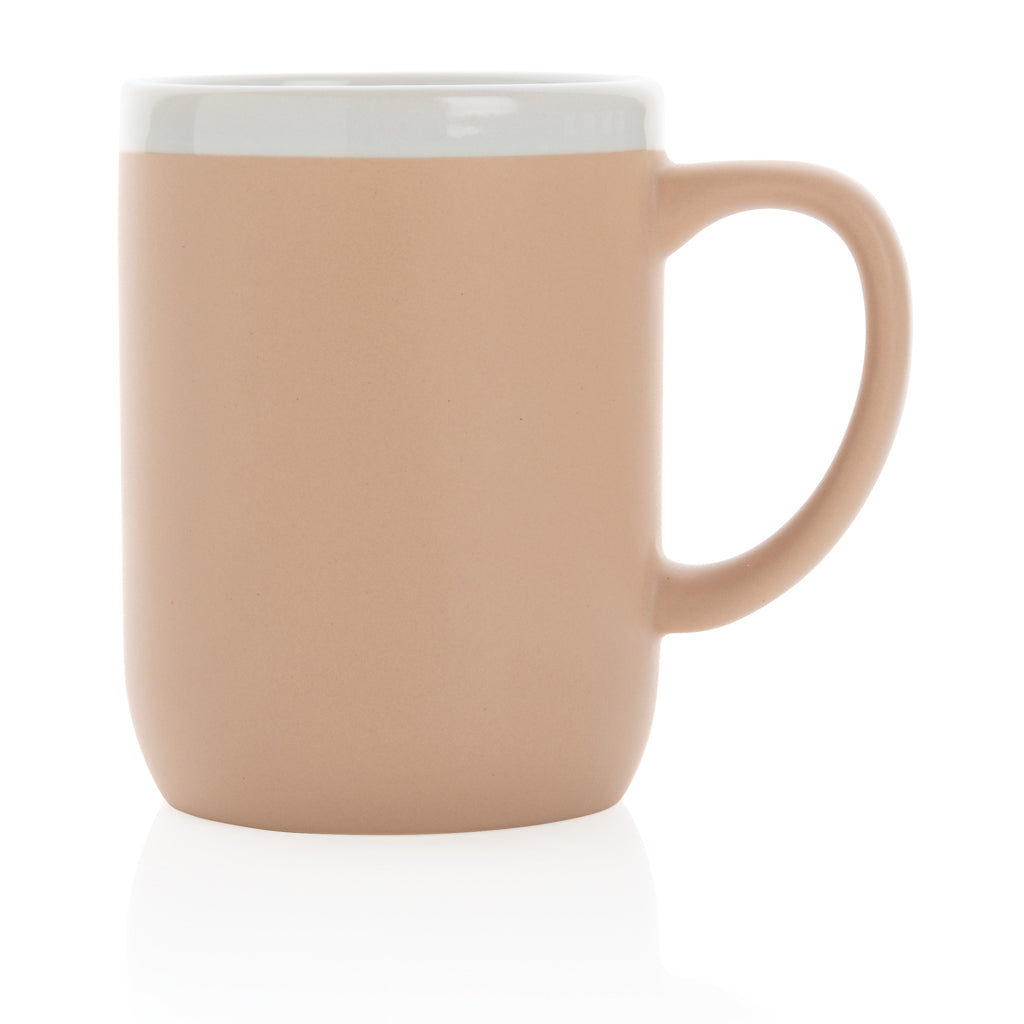 Keramische mok met witte rand 300 ml.