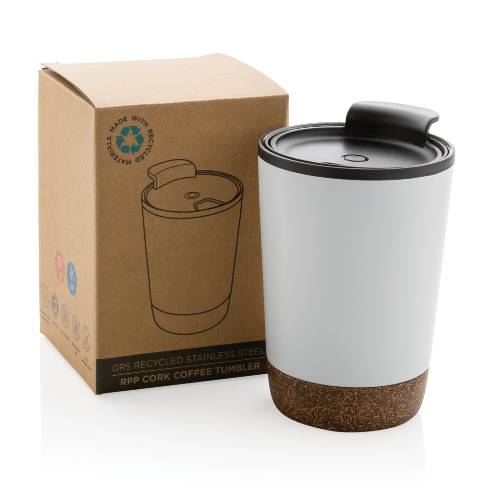 GRS gerecycled PP en roestvrijstalen kurk koffiebeker