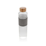Impact borosilicaat glazen fles met bamboe deksel