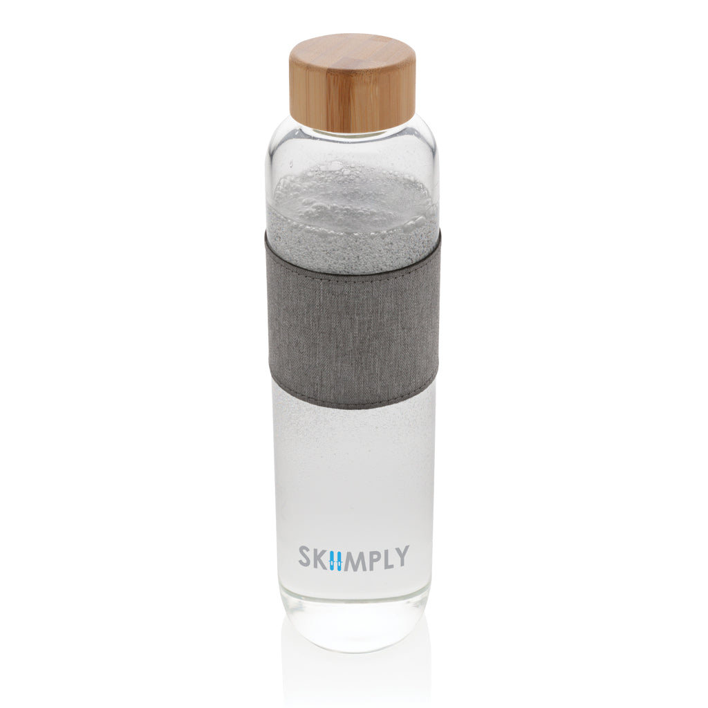 Impact borosilicaat glazen fles met bamboe deksel