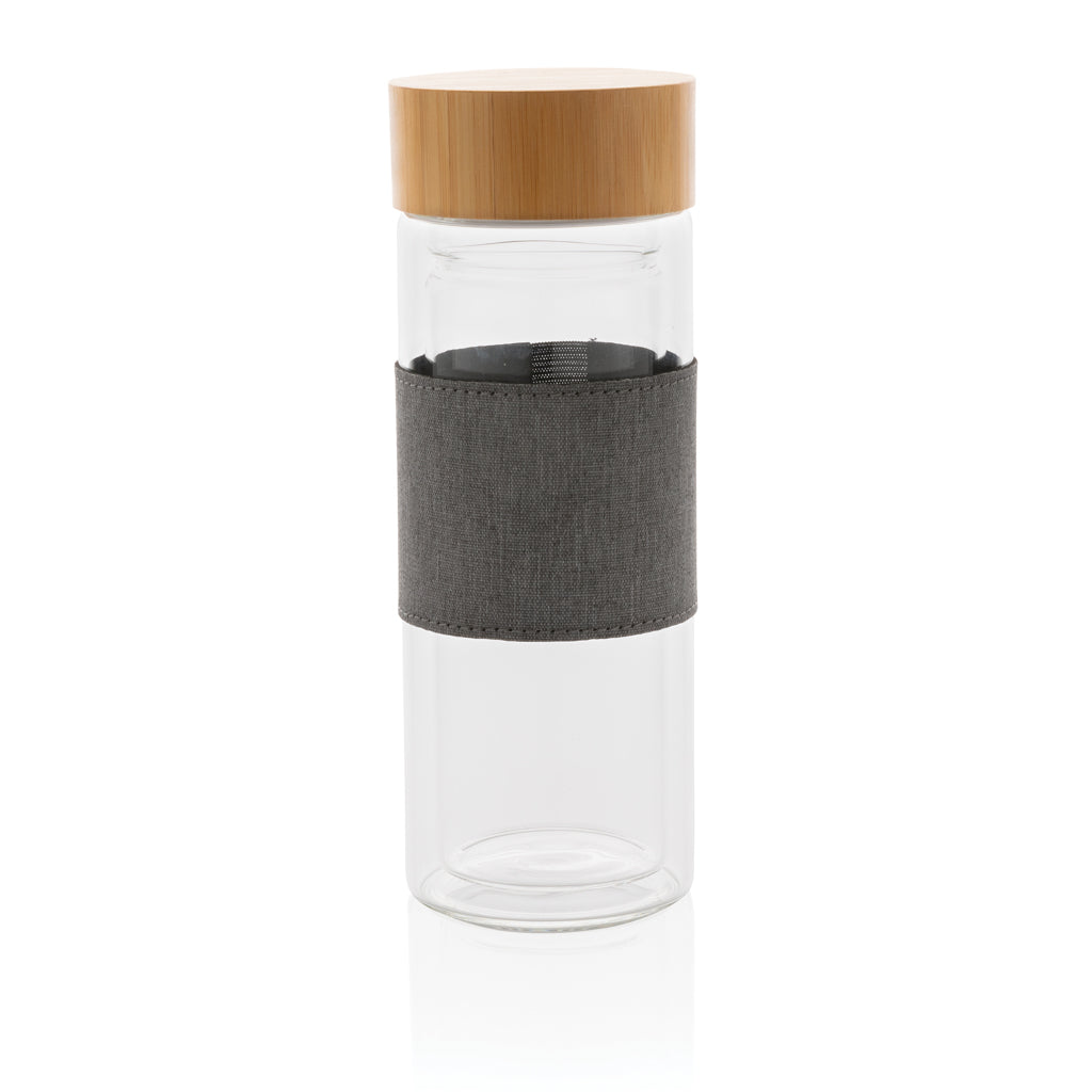 Impact dubbelwandige borosilicaat glazen drinkfles