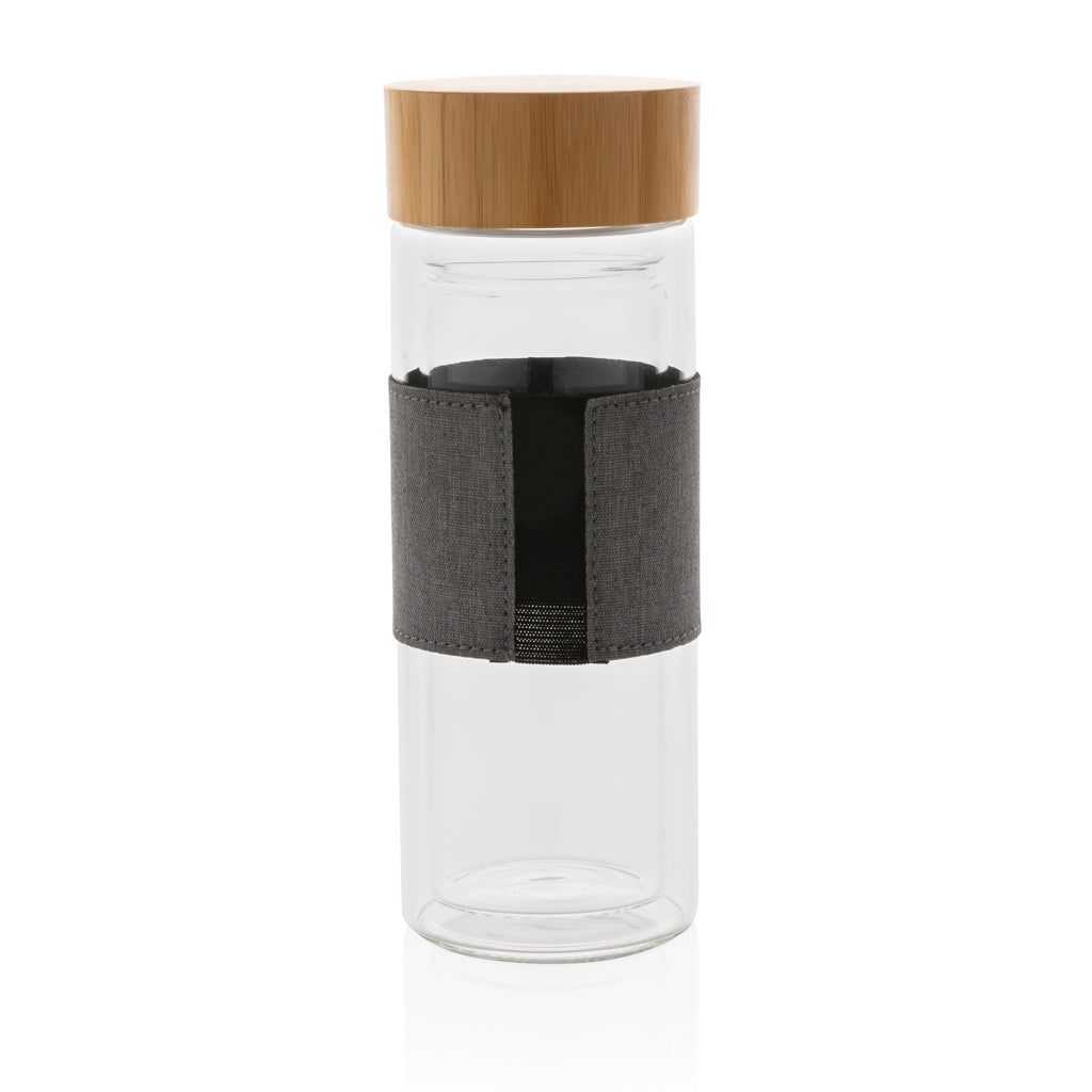 Impact dubbelwandige borosilicaat glazen drinkfles