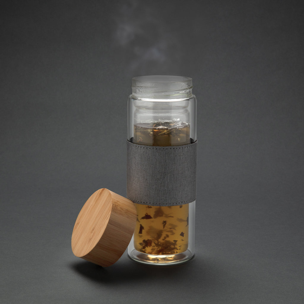 Impact dubbelwandige borosilicaat glazen drinkfles