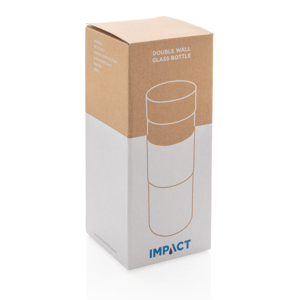 Impact dubbelwandige borosilicaat glazen drinkfles