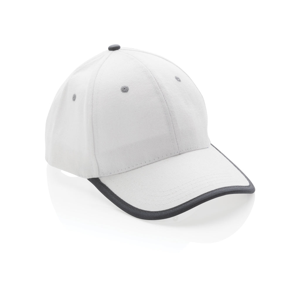 Impact AWARE™ 6 panel 280gr recycled katoen cap met bies