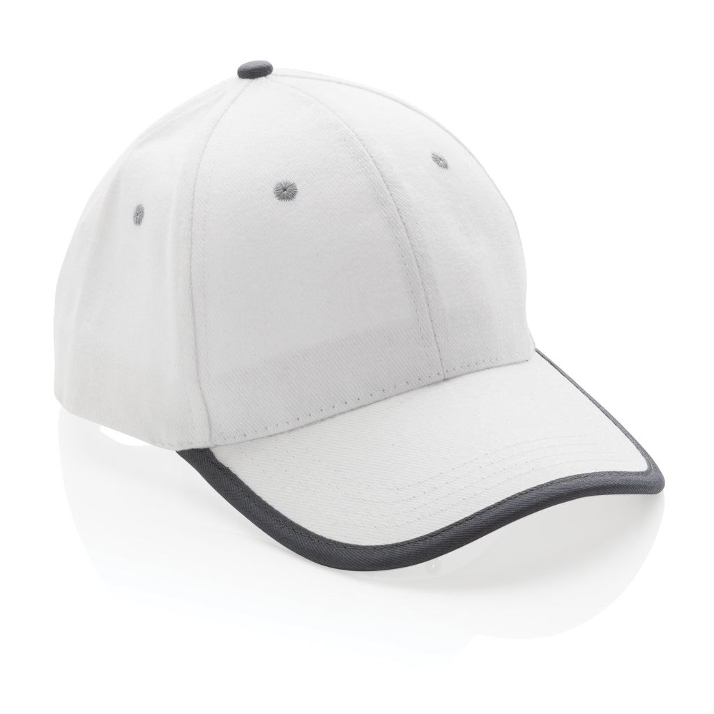 Impact AWARE™ 6 panel 280gr recycled katoen cap met bies
