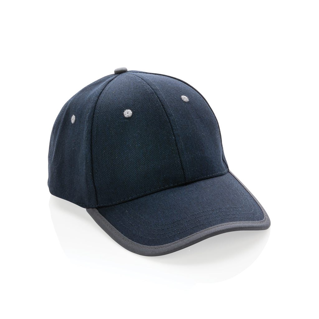Impact AWARE™ 6 panel 280gr recycled katoen cap met bies