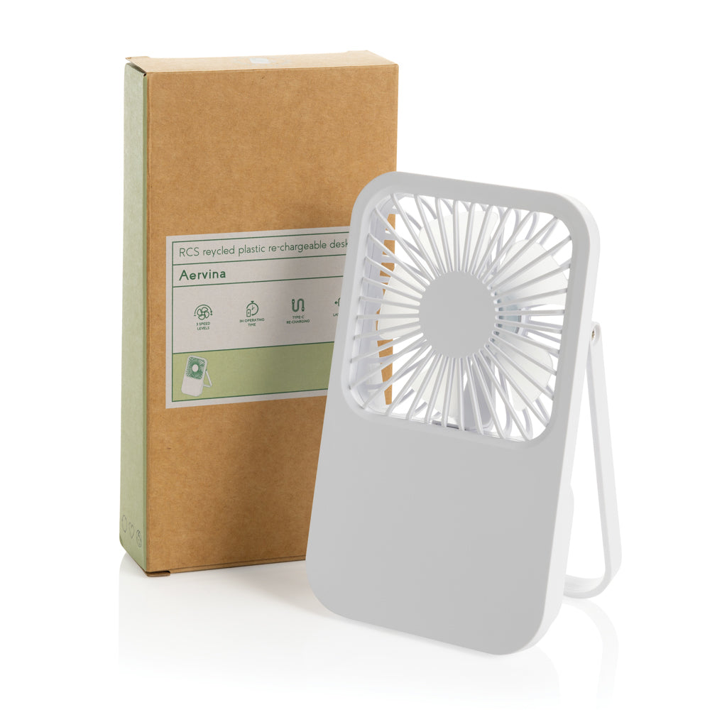 Aervina RCS rplastic herlaadbare bureauventilator
