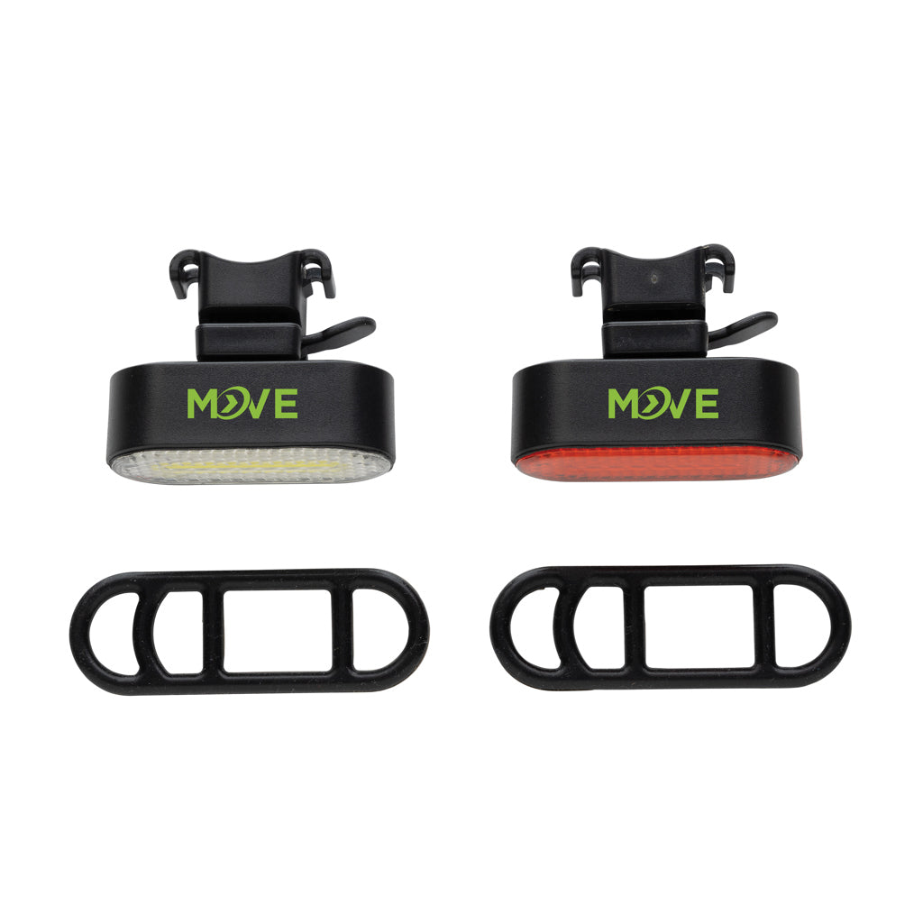 Lumino RCS rplastic USB-oplaadbare fietslamp set