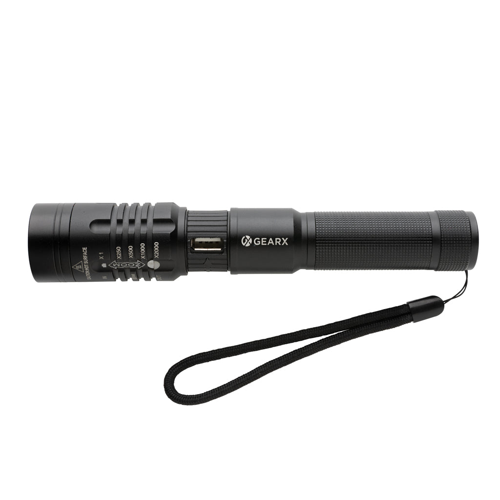 Gear X USB oplaadbare zaklamp