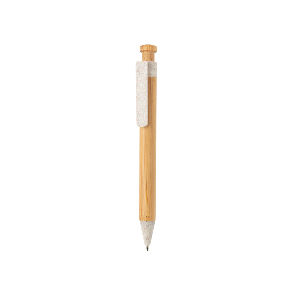 Bamboe pen met tarwestro clip