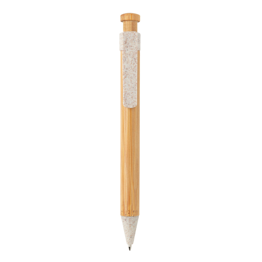Bamboe pen met tarwestro clip