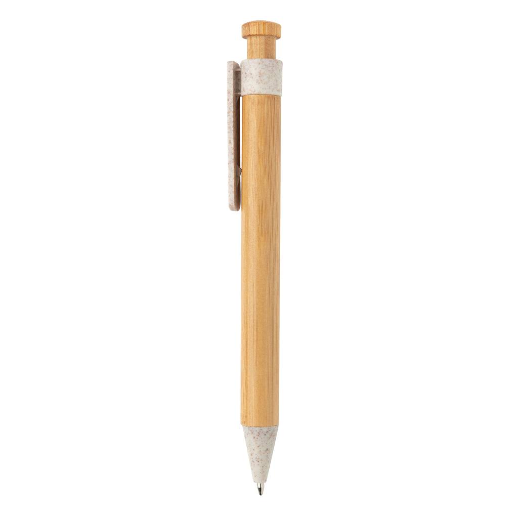 Bamboe pen met tarwestro clip
