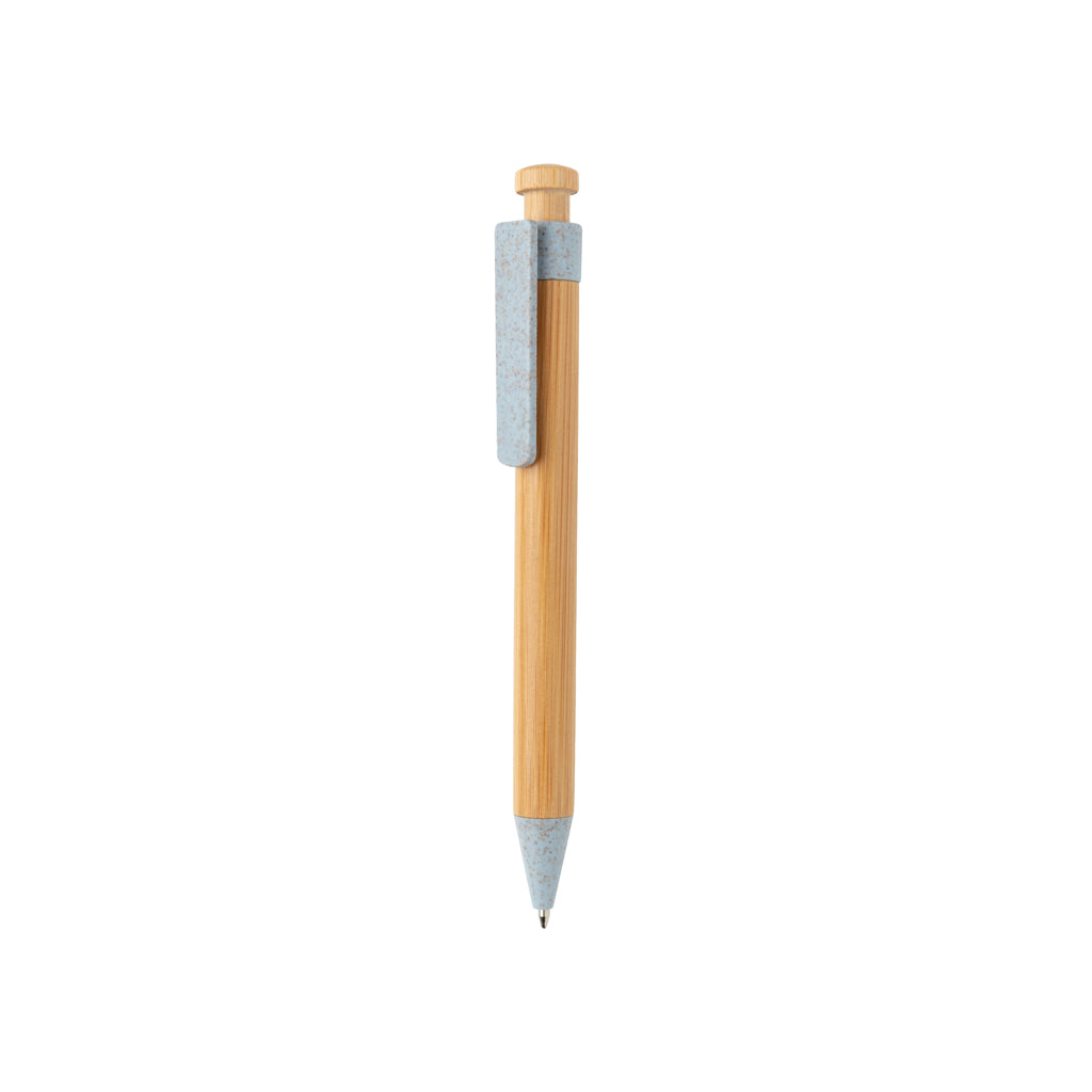 Bamboe pen met tarwestro clip