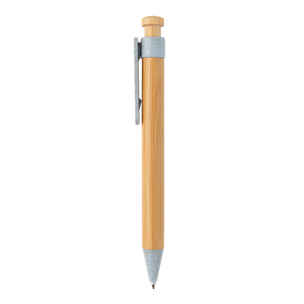 Bamboe pen met tarwestro clip