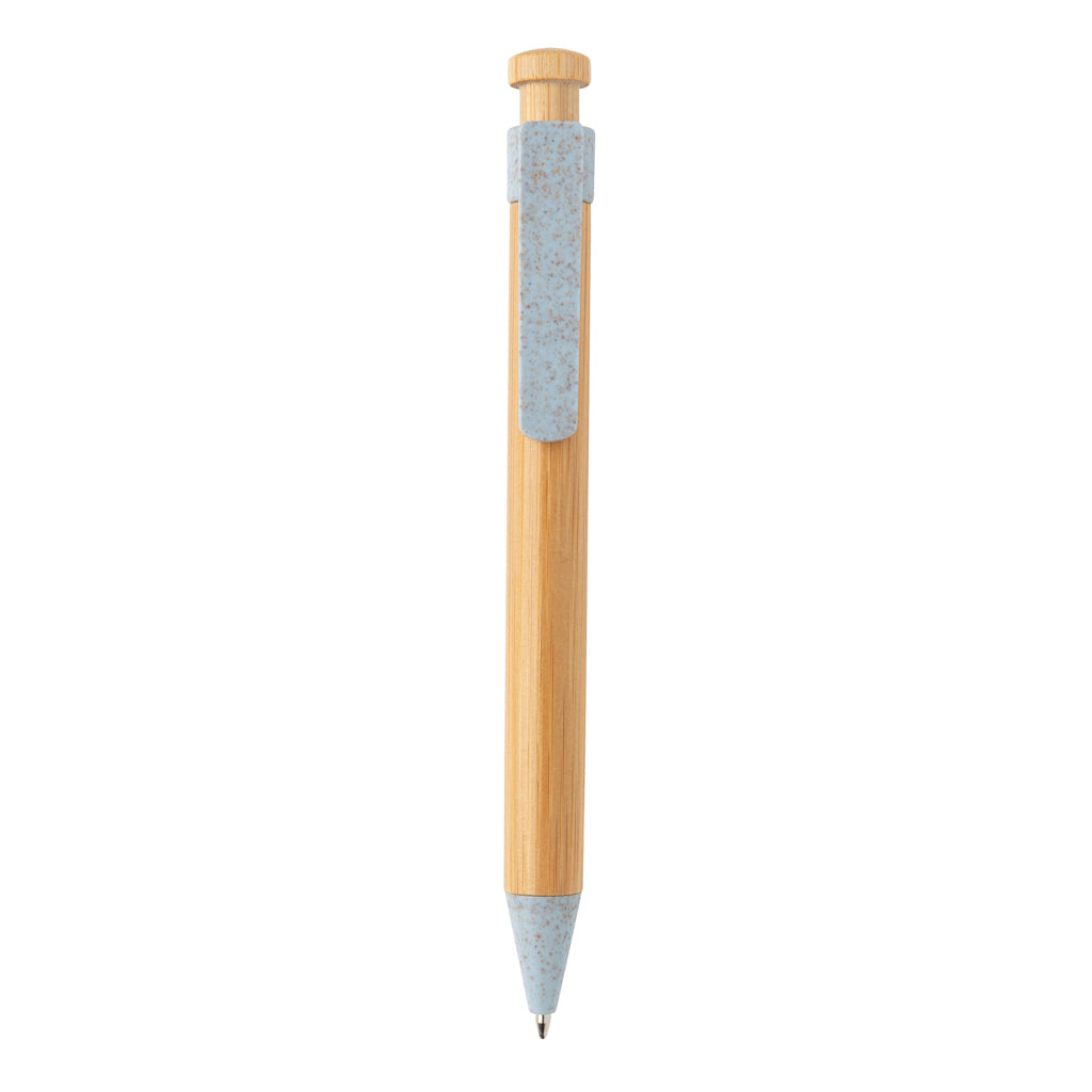Bamboe pen met tarwestro clip