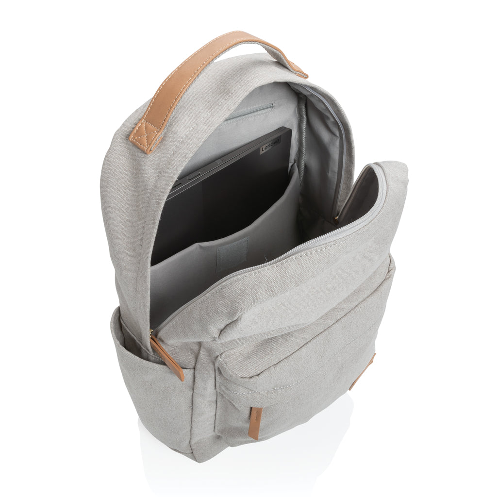 Impact AWARE™ 16 oz. recycled canvas laptop rugzak
