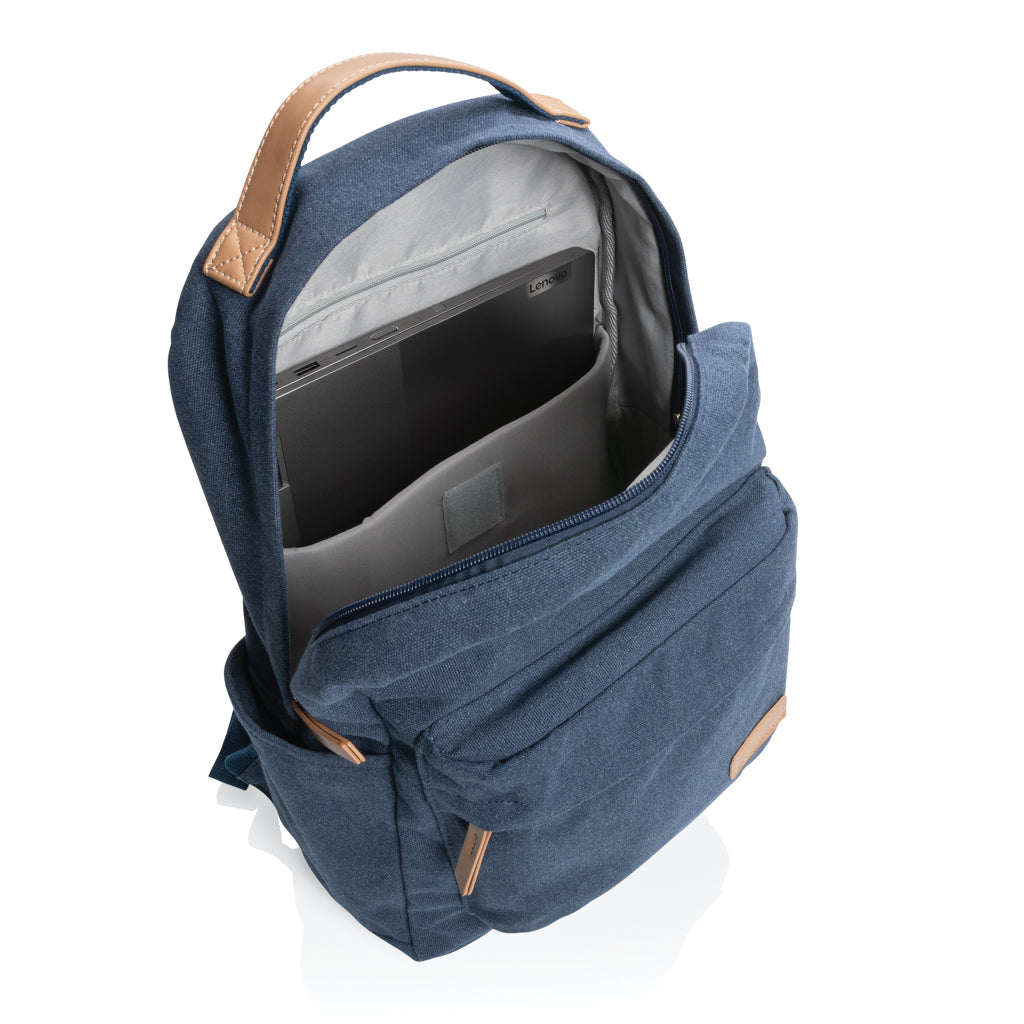 Impact AWARE™ 16 oz. recycled canvas laptop rugzak