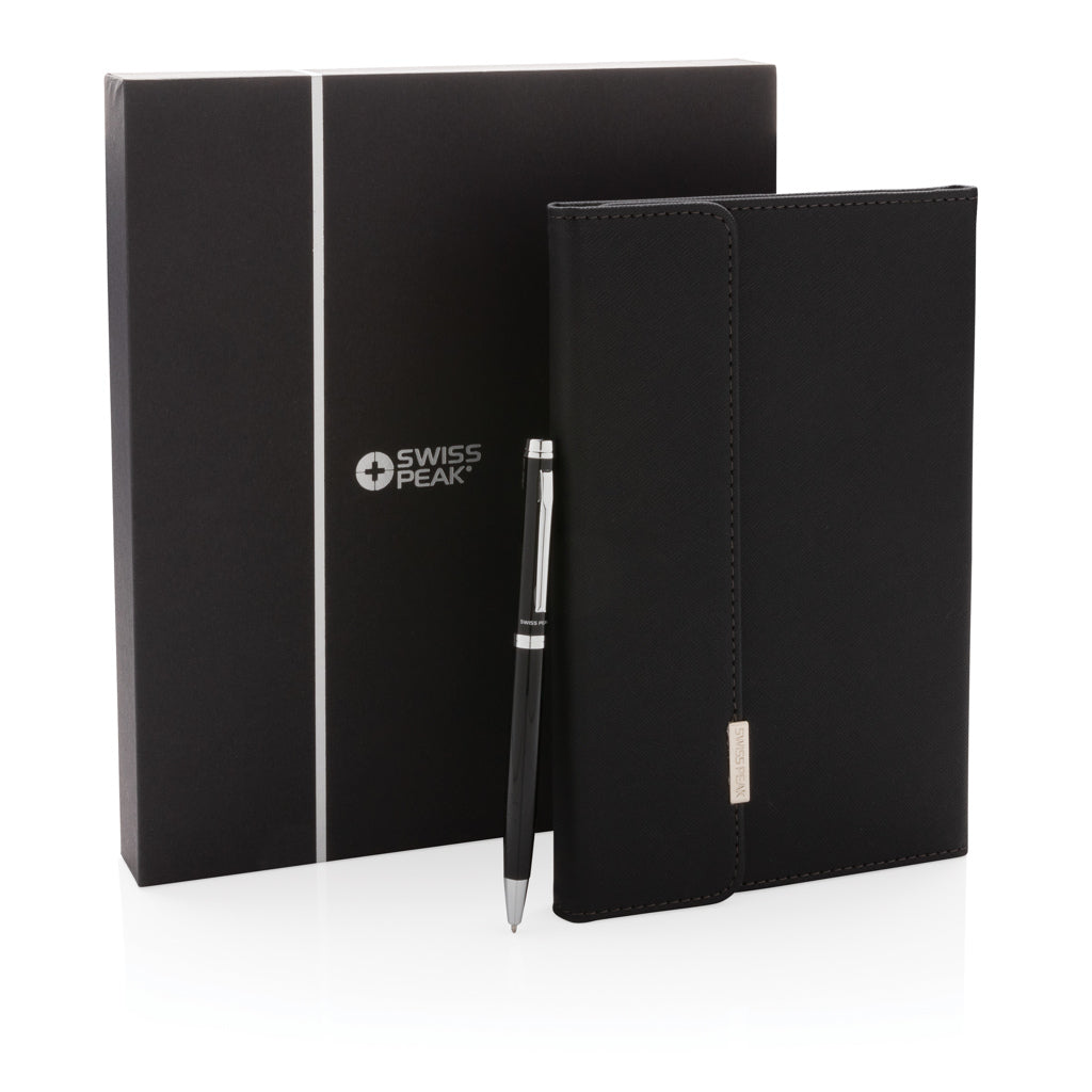 Swiss Peak deluxe A5 notitieboek en pen set