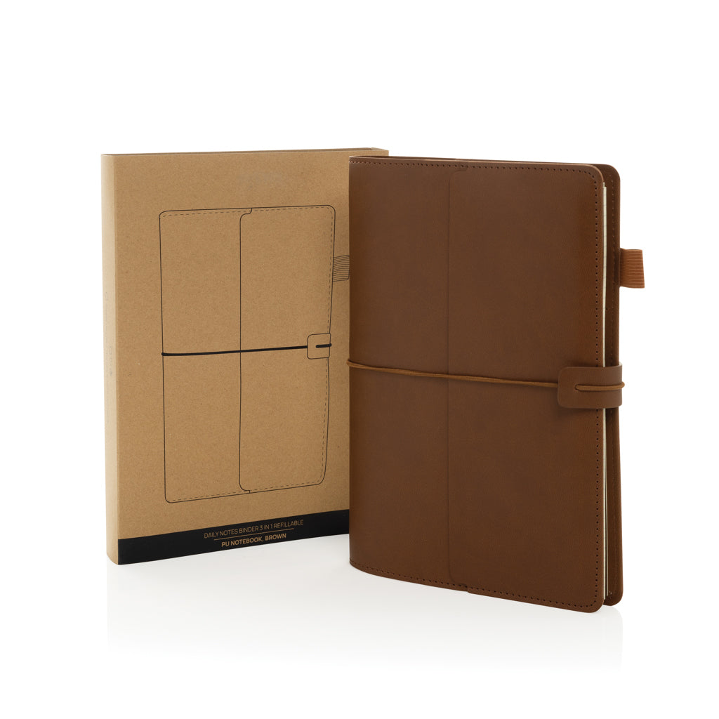 Daily Notes Binder 3-in-1 hervulbaar PU notitieboek