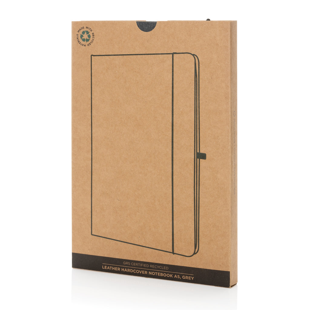 GRS Gerecycled lederen hardcover notitieboek A5