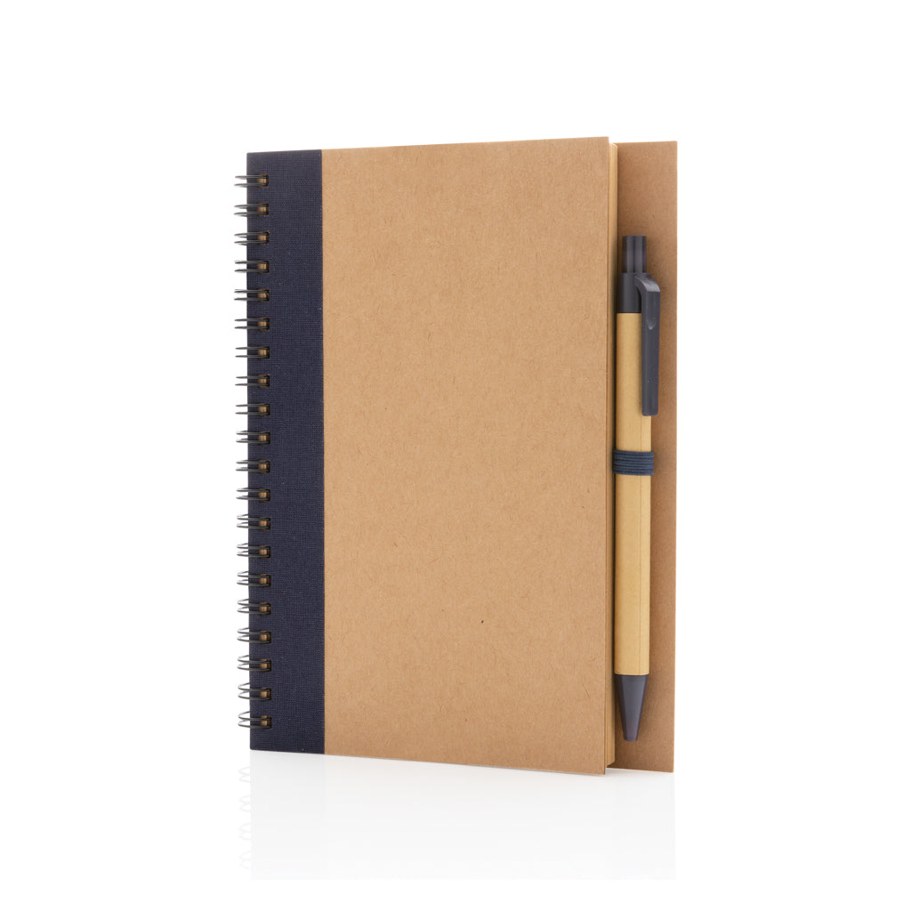 Kraft spiraal notitieboekje met pen