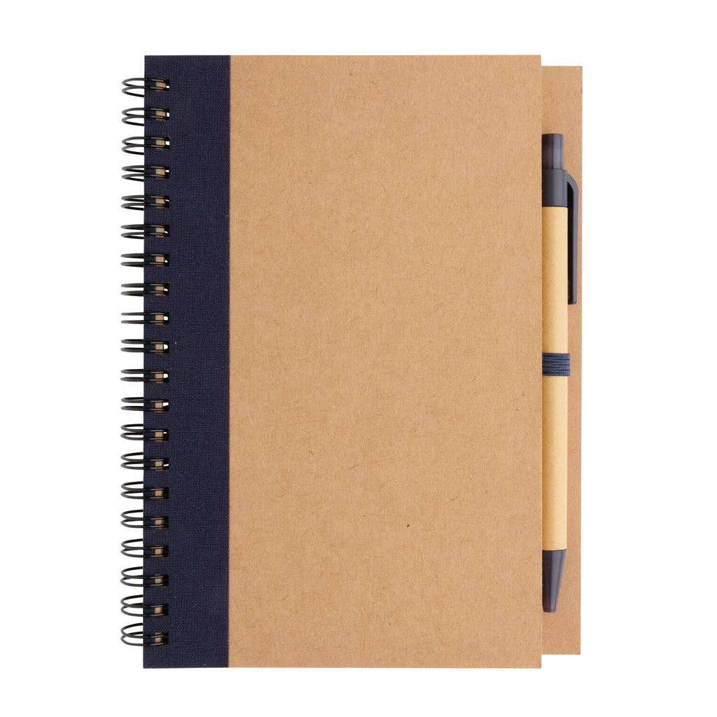 Kraft spiraal notitieboekje met pen