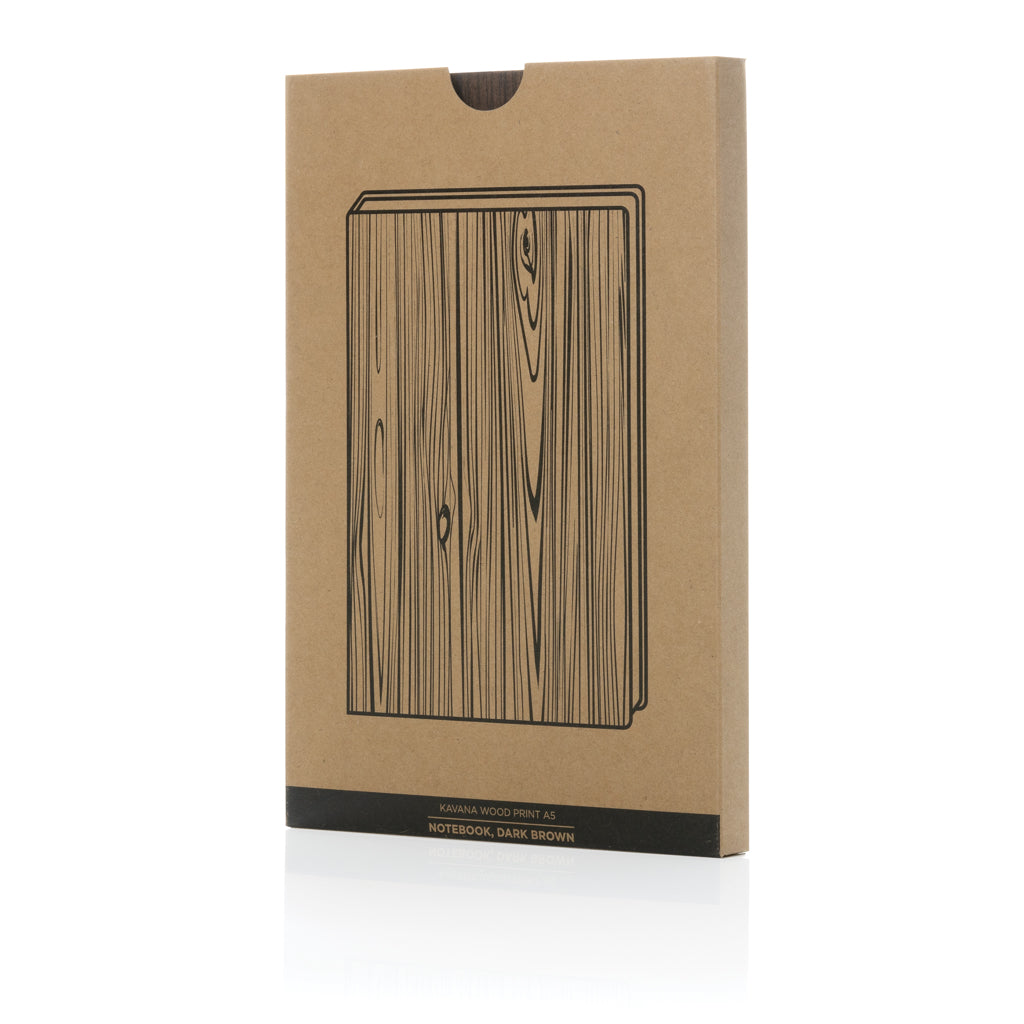 Kavana notitieboek met houtprint A5