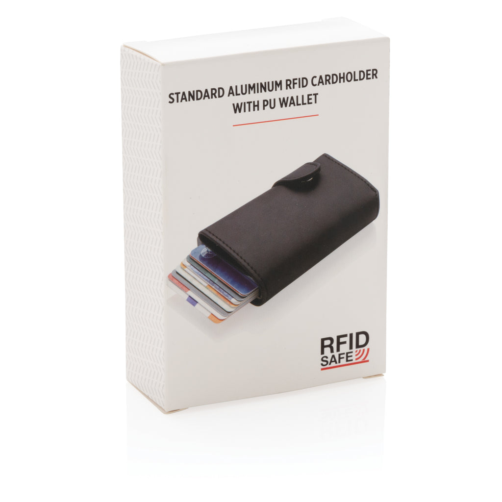 Standaard aluminium RFID kaarthouder met PU portemonnee