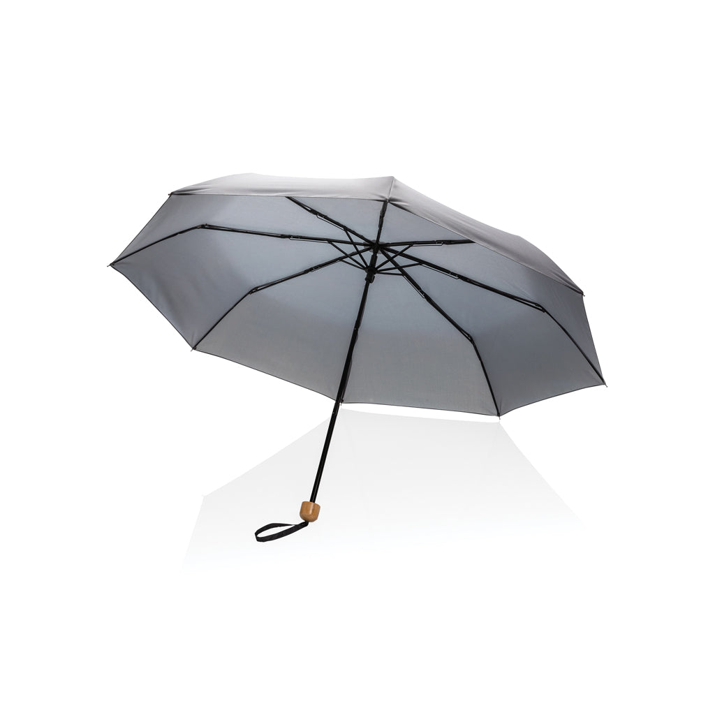 20.5" Impact AWARE™ RPET 190T pongee bamboe miniparaplu