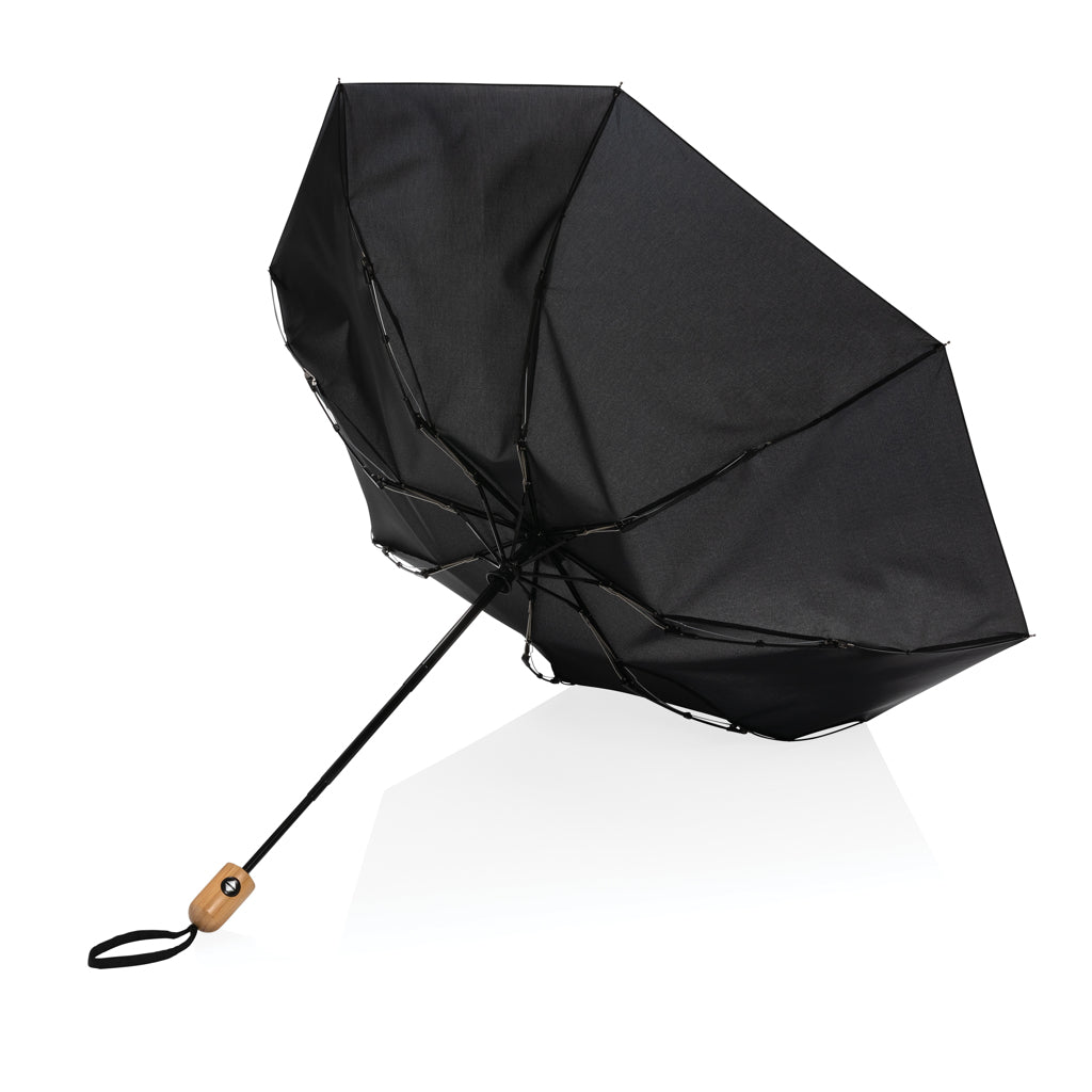 21" Impact AWARE™ RPET 190T bamboe auto open/dicht paraplu
