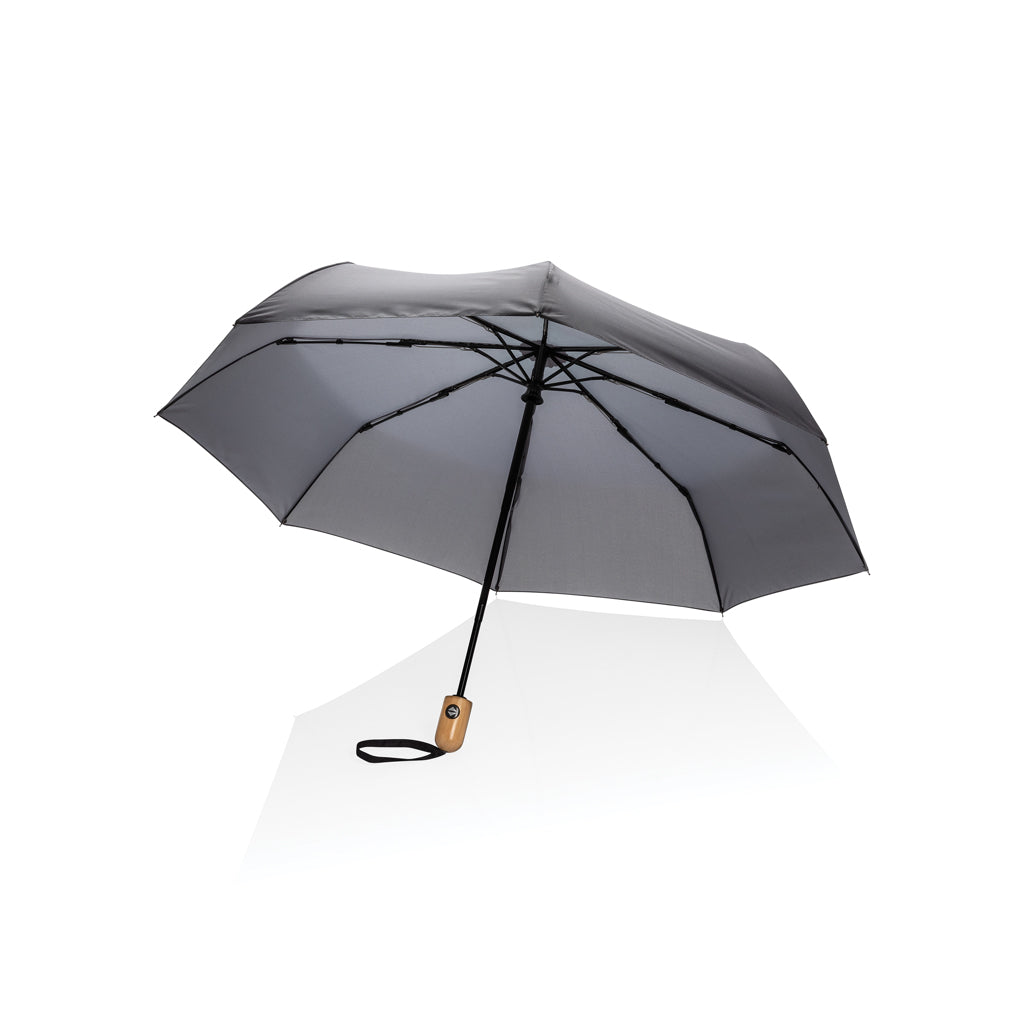 21" Impact AWARE™ RPET 190T bamboe auto open/dicht paraplu