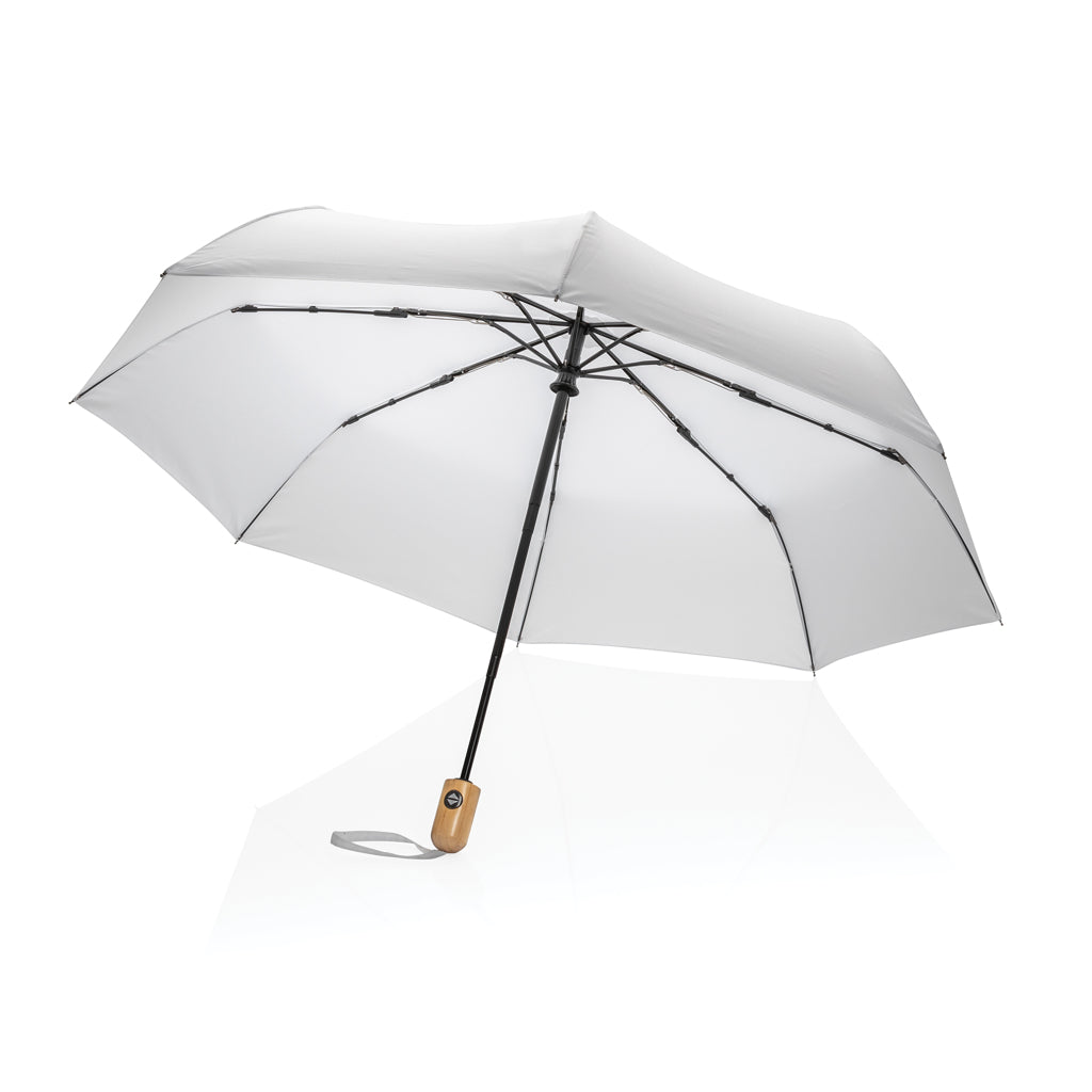 21" Impact AWARE™ RPET 190T bamboe auto open/dicht paraplu